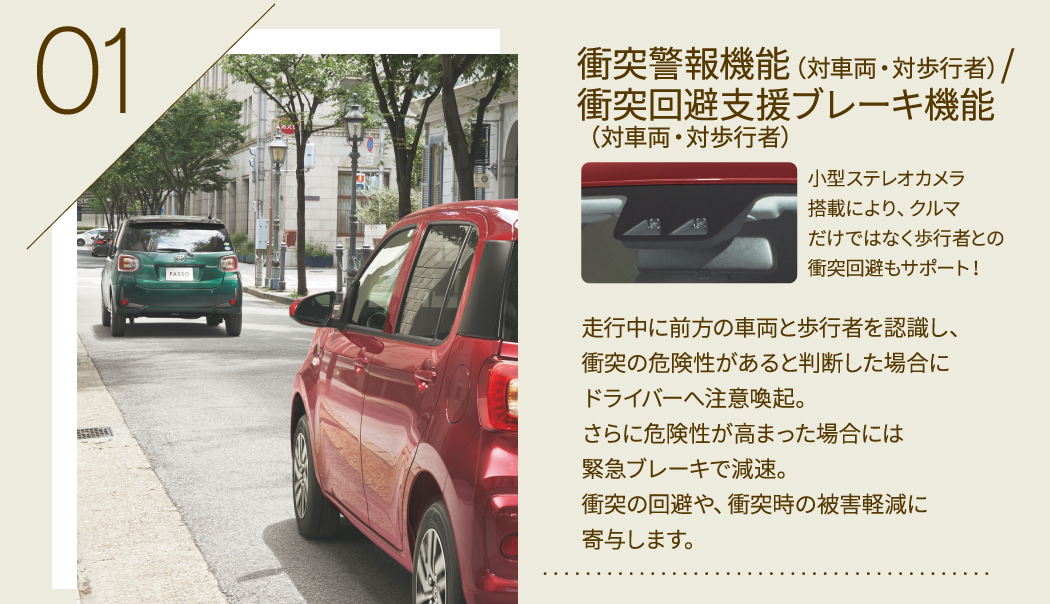 衝突機能（対車両・対歩行者）／衝突回避支援ブレーキ機能（対車両・対歩行者